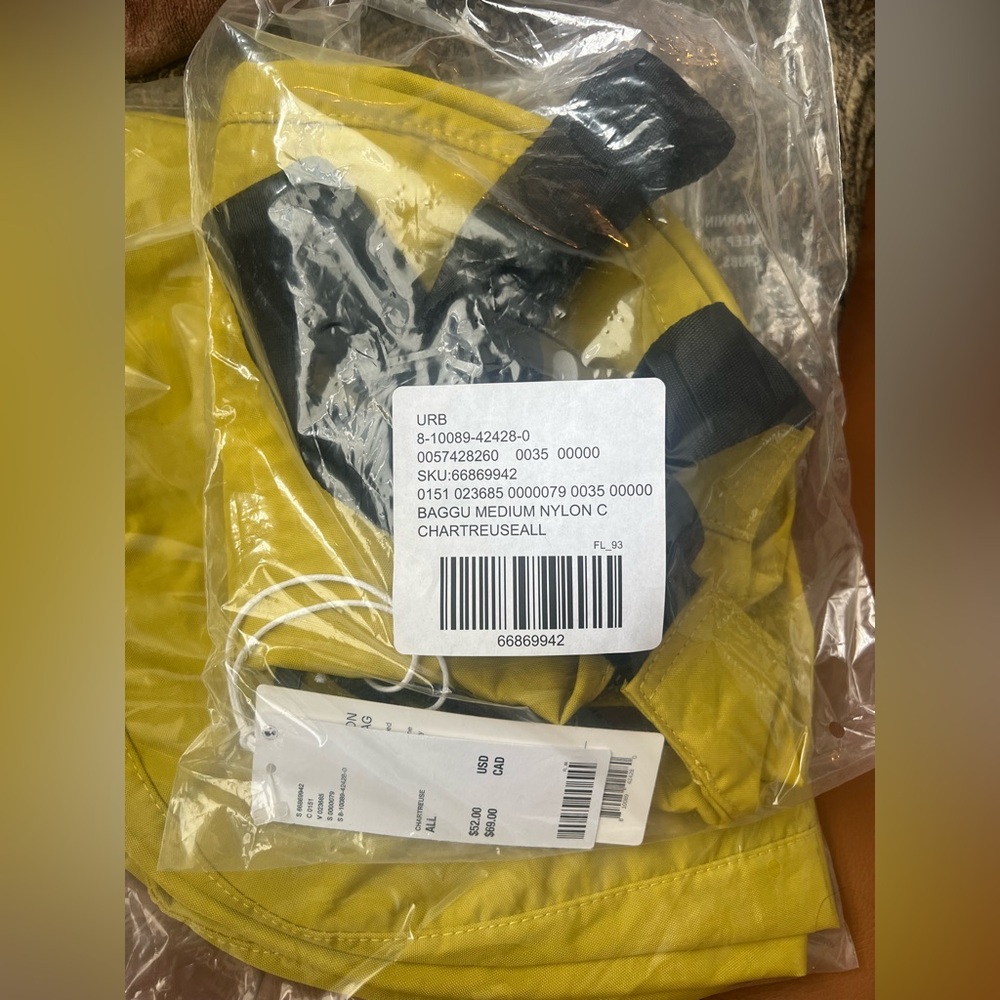 BAGGU Chartreuse Nylon Bag